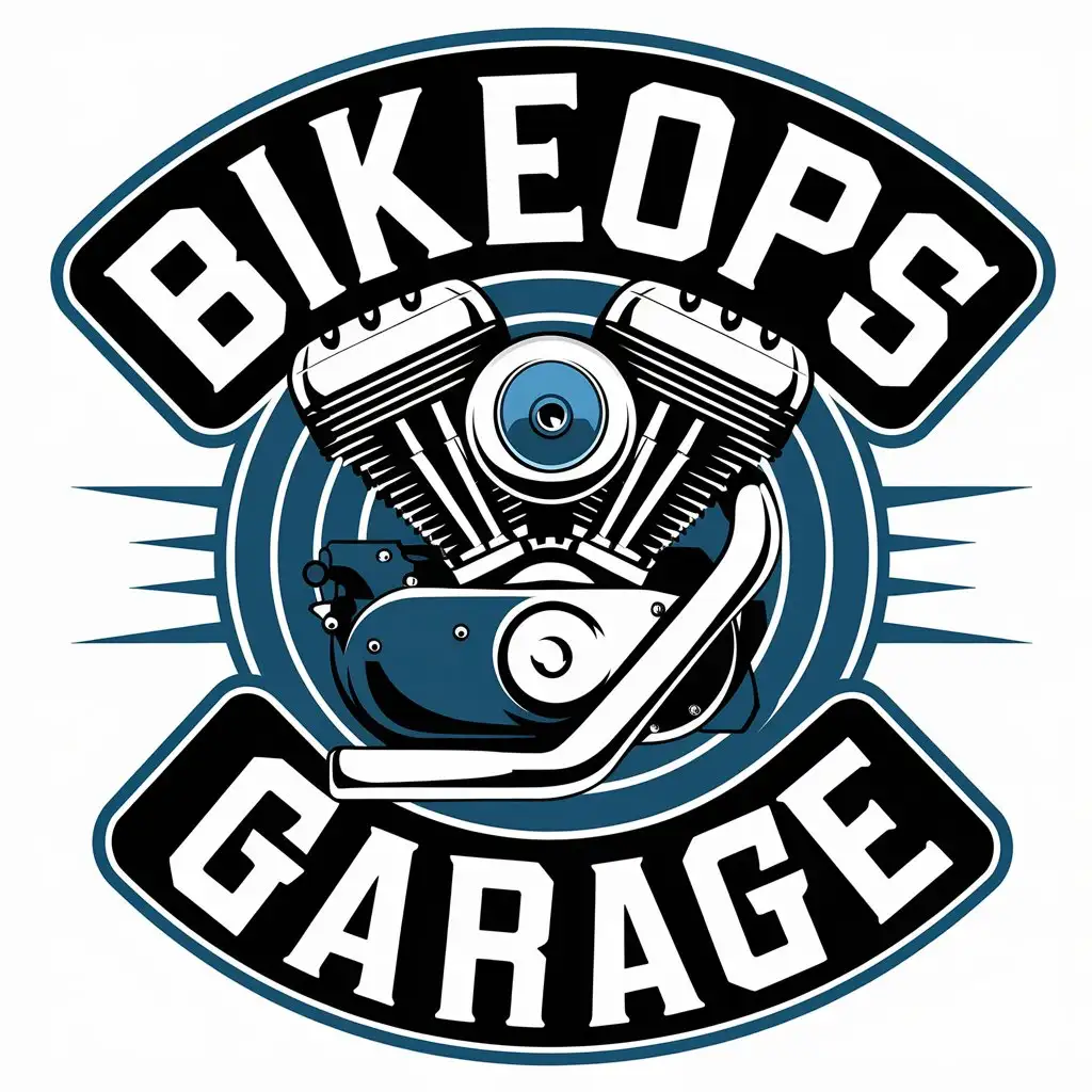 LOGO Design for BikeOps Garage Motorcycle VTwin Engine Computer Keyboard Theme