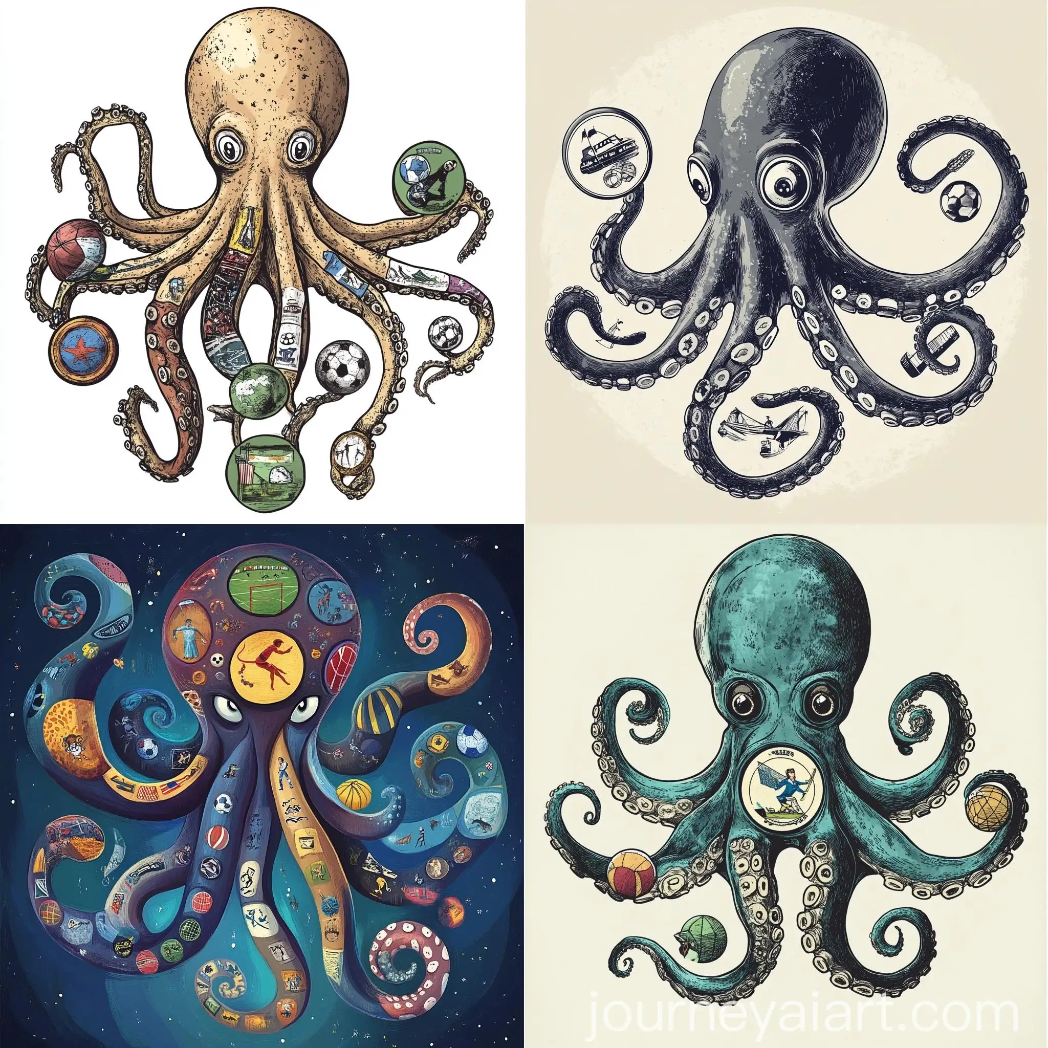 Octopus-Playing-Multiple-Sports-in-Cartoon-Style