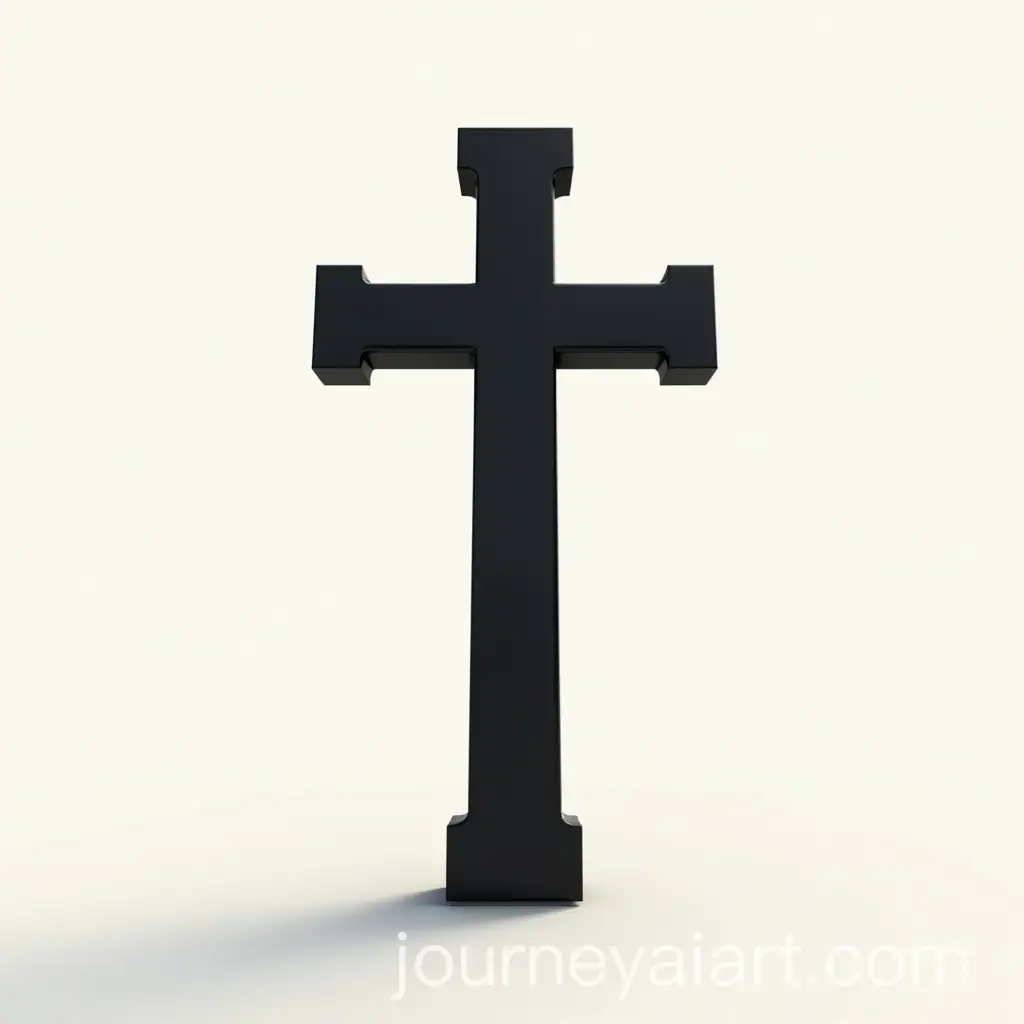 Black-Cross-Icon-in-Religious-Style-with-Front-View-Perspective