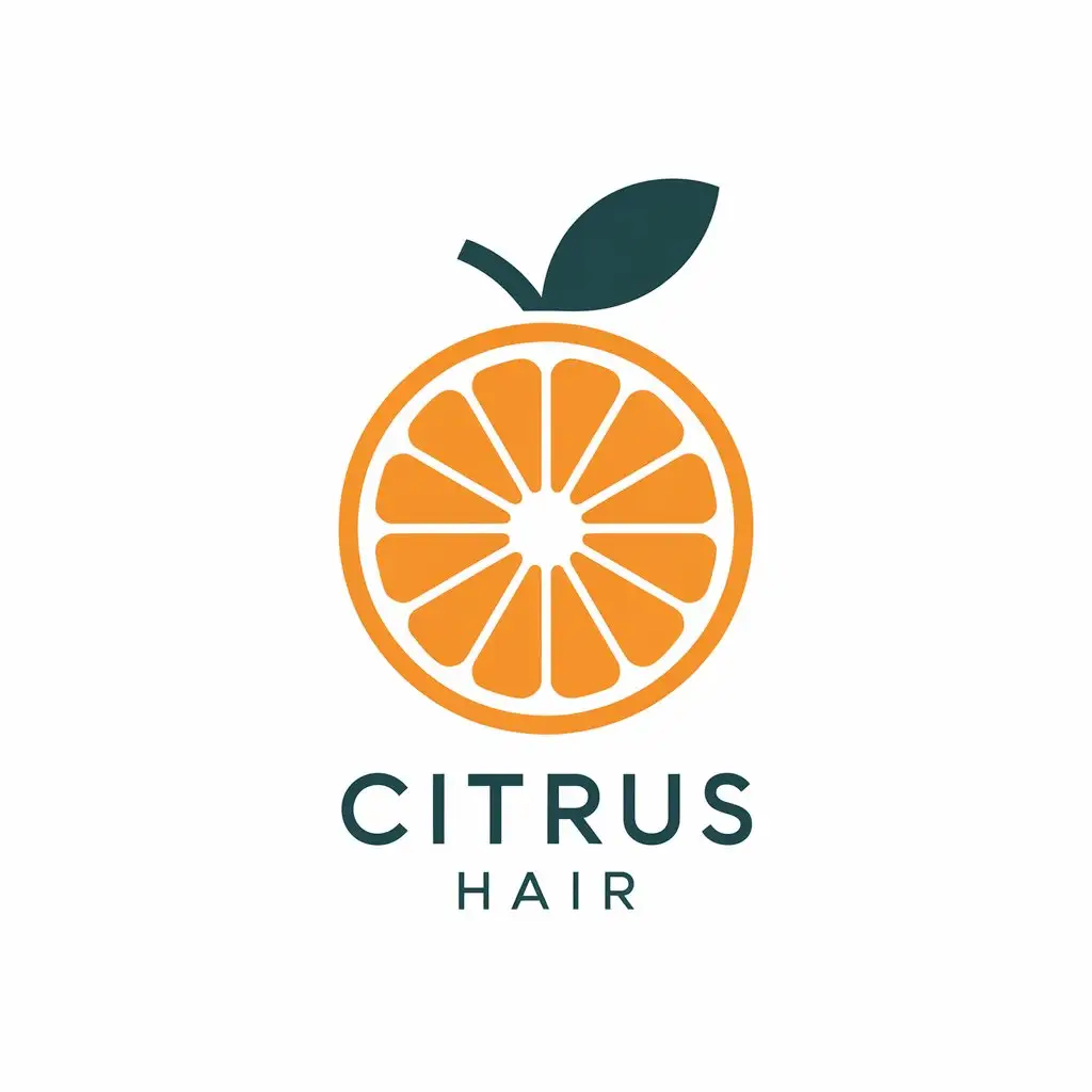 LOGO Design for Citrus Hair Vector Design Featuring an Orange Symbol for the Beauty Spa Industry