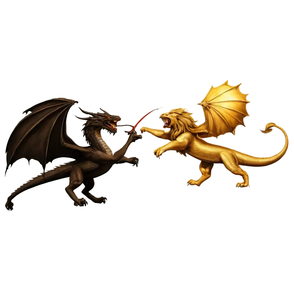 Epic-Dragon-vs-Lion-Battle-PNG-Image-for-HighQuality-Design-Projects