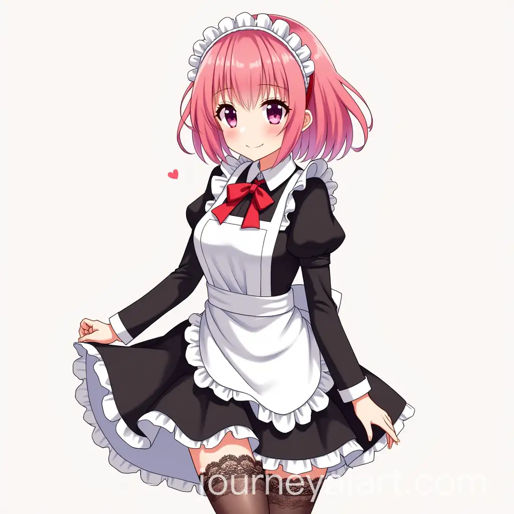 Anime-Girl-with-Pink-Hair-in-Maid-Uniform-and-Lacy-Stockings