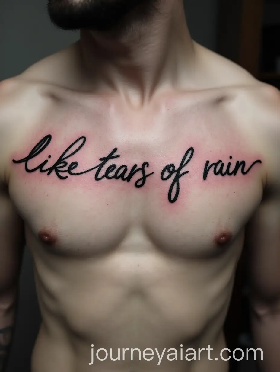 Tattoo-of-All-Those-Moments-Will-Be-Lost-in-Time-on-a-Mans-Chest