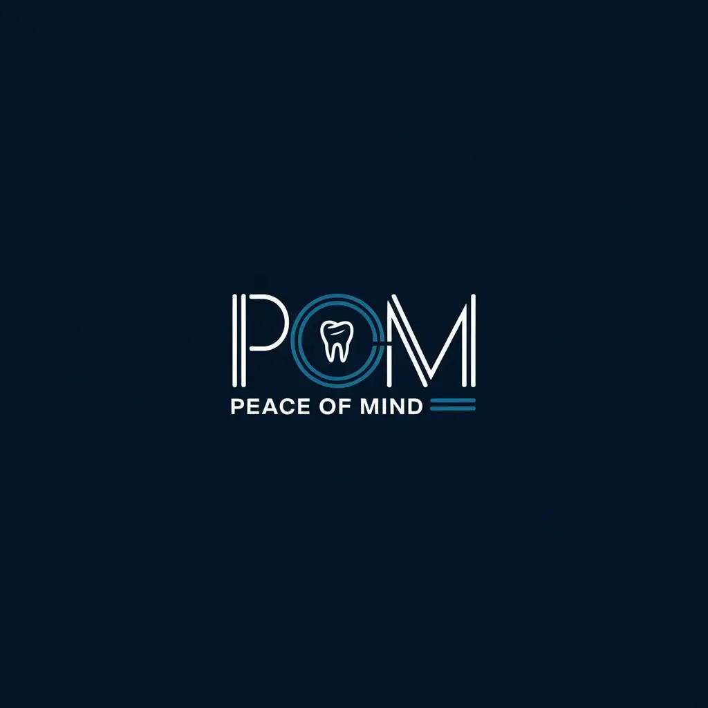 LOGO Design for POM Dental Consulting Deep Navy Soft White with Elegant Typography and Subtle Dental Elements