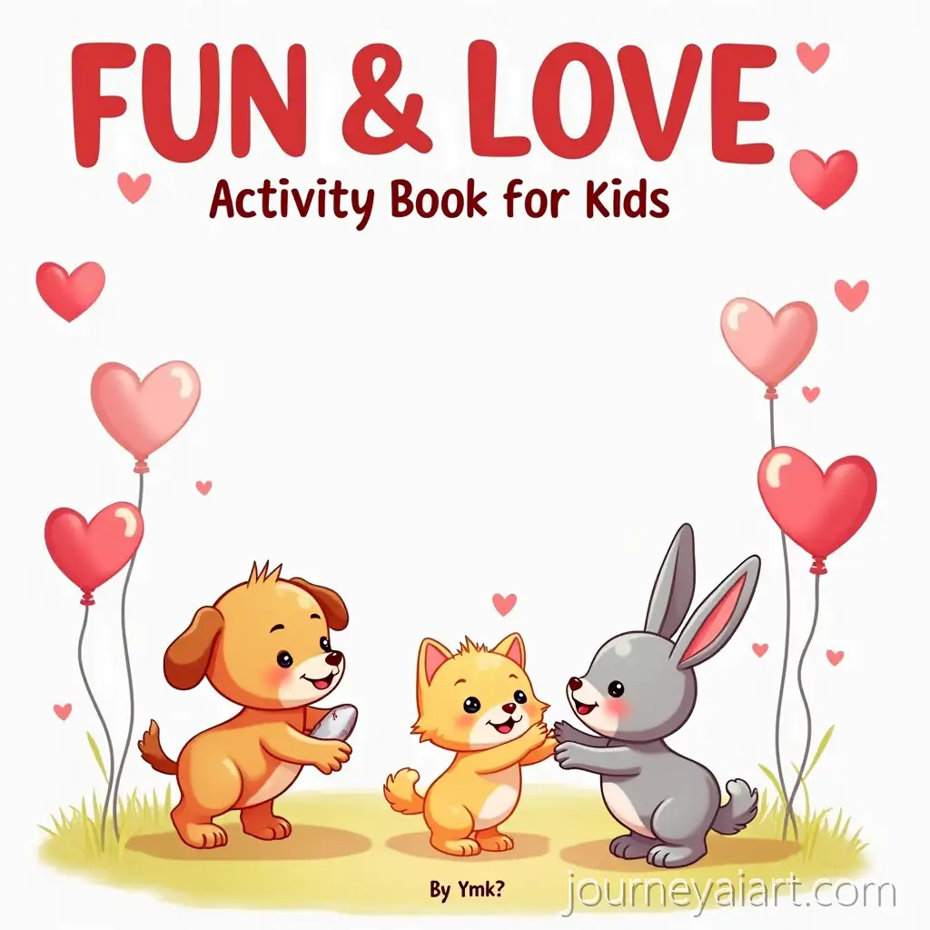 Cute-Cartoon-Animals-PlayingAI-Image-Prompt-Expansion-with-HeartShaped-Balloons