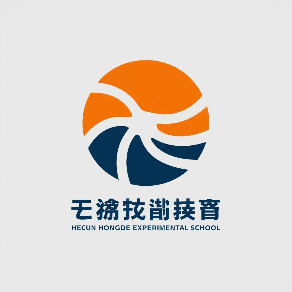 LOGO-Design-for-Hecun-Hongde-Experimental-School-Orange-White-Symbolizing-Positivity-and-Patriotism