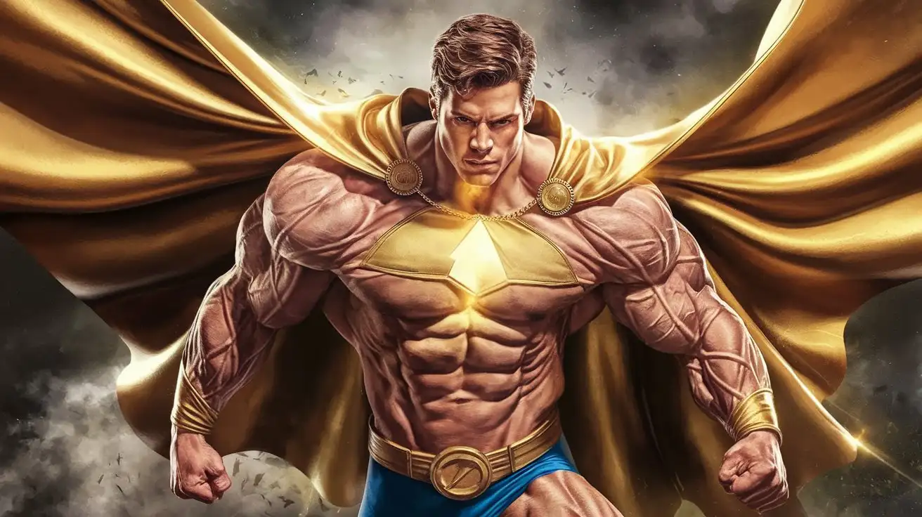 Powerful-Superhero-Transformed-by-Luminous-Golden-Power