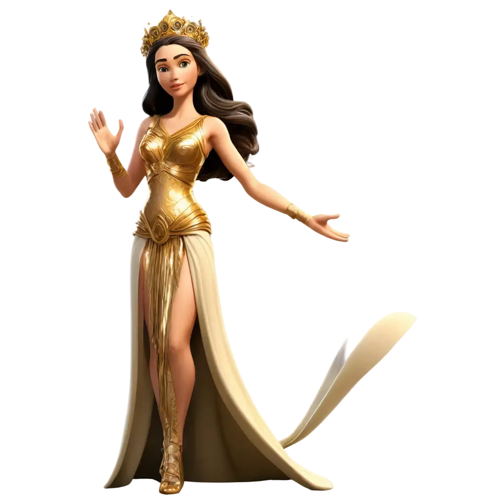 Beautiful-Ancient-Goddess-PNG-Image-in-3D-Disney-Cartoon-Style