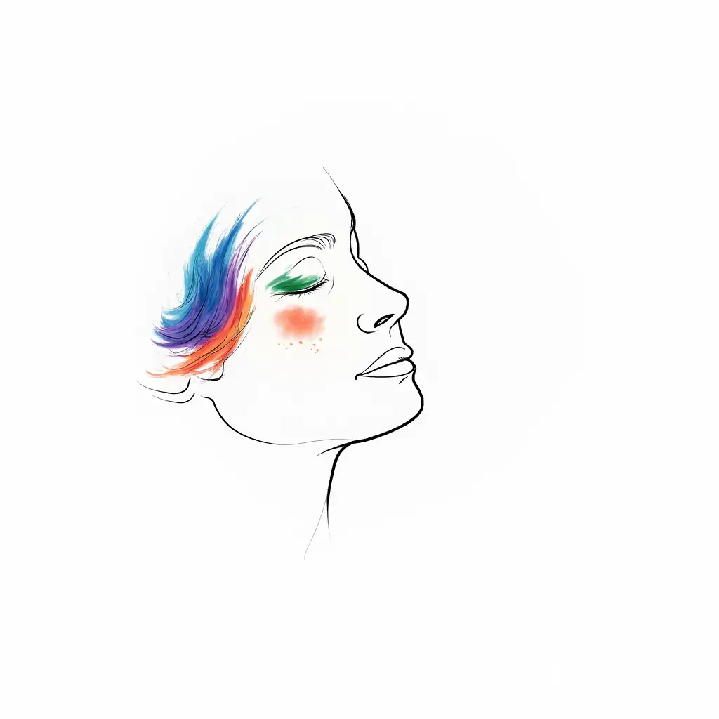 Minimalist-Face-Drawing-with-Vibrant-Brush-Strokes
