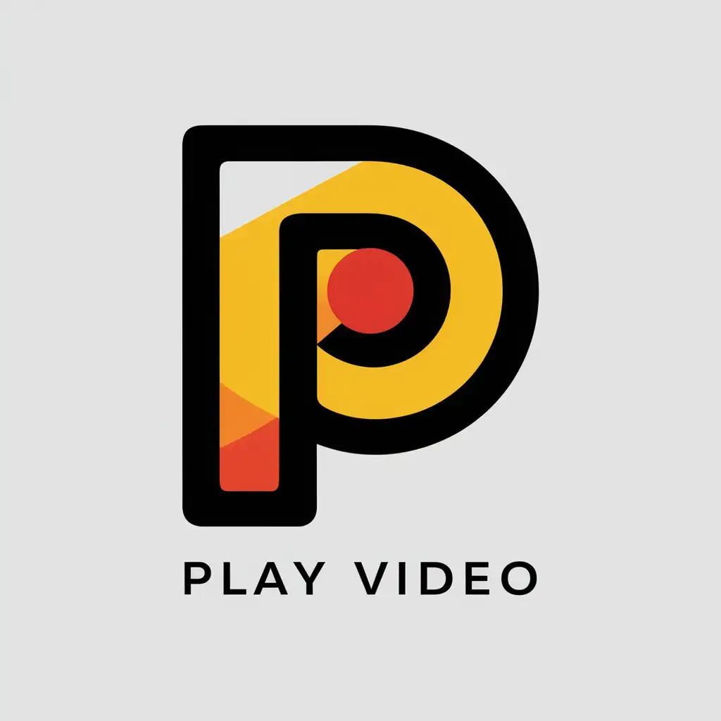 LOGO Design for P Play Video Symbol with Moderate Style