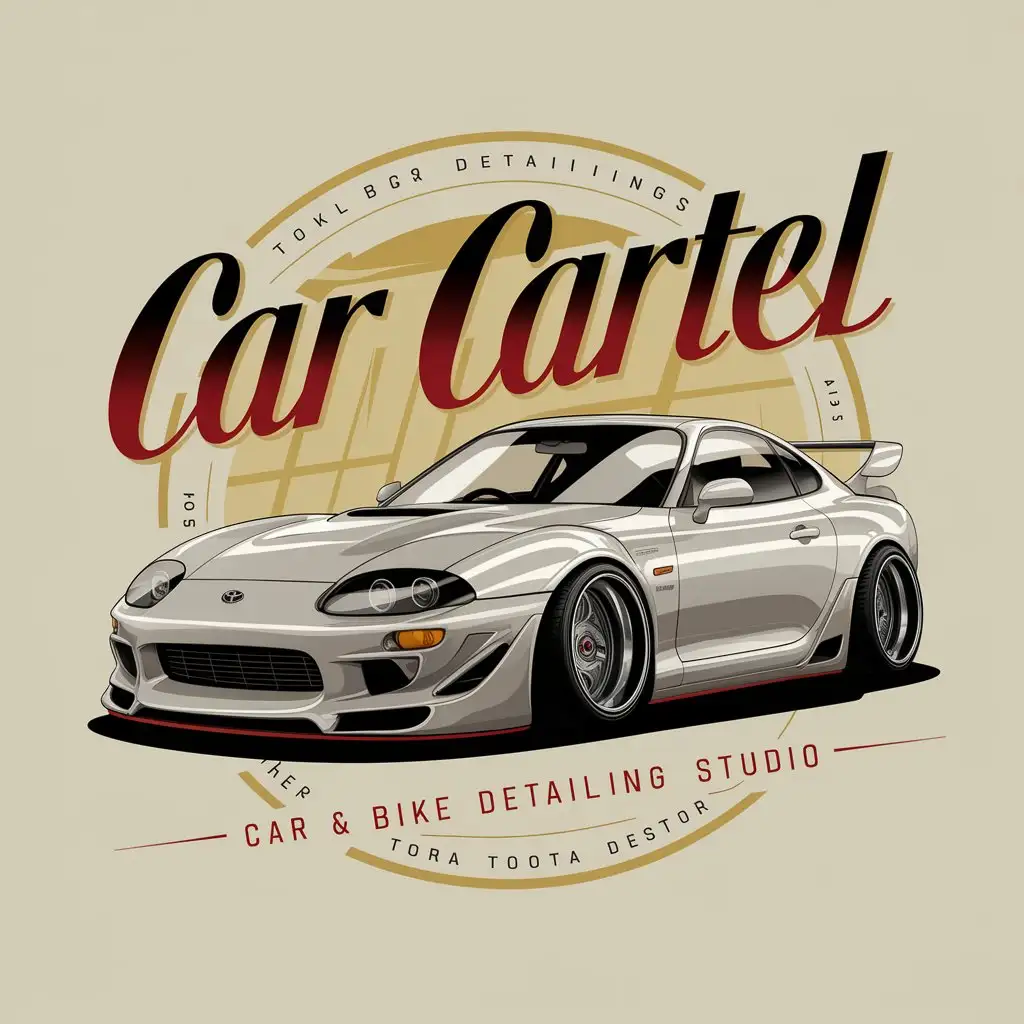 LOGO Design for Car Cartel Bold Elegant and Aggressive with 1993 Toyota Supra and Luxury Detailing Theme