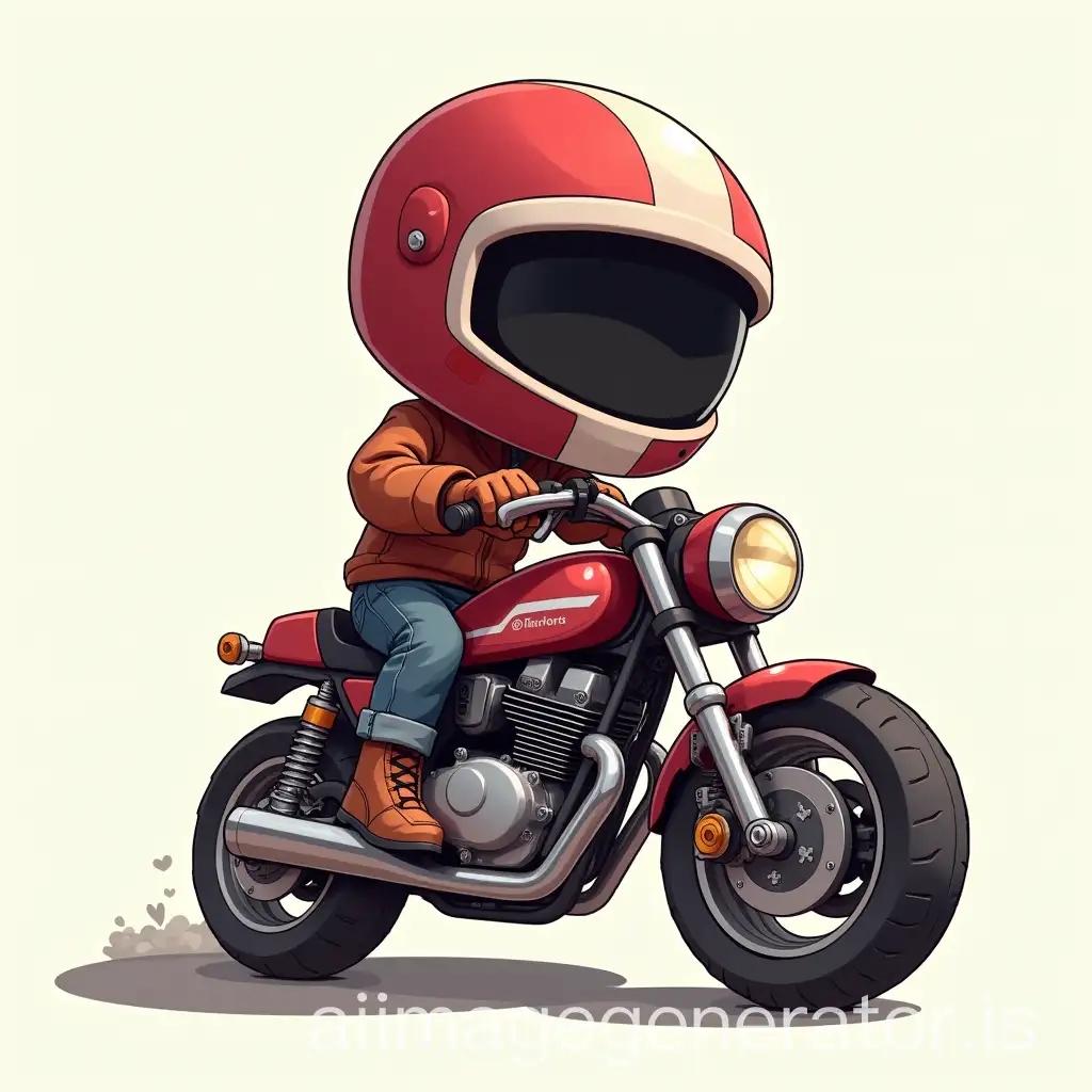 Chibi motor rider with motor