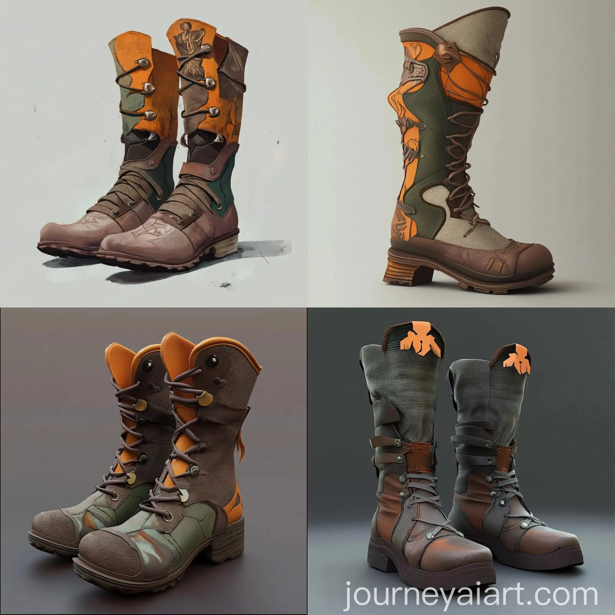 Stylized-Boots-Illustration-in-Vibrant-Colors