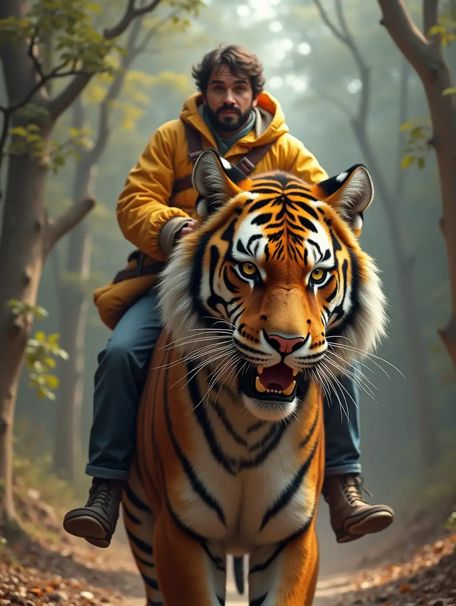 I am riding a tiger