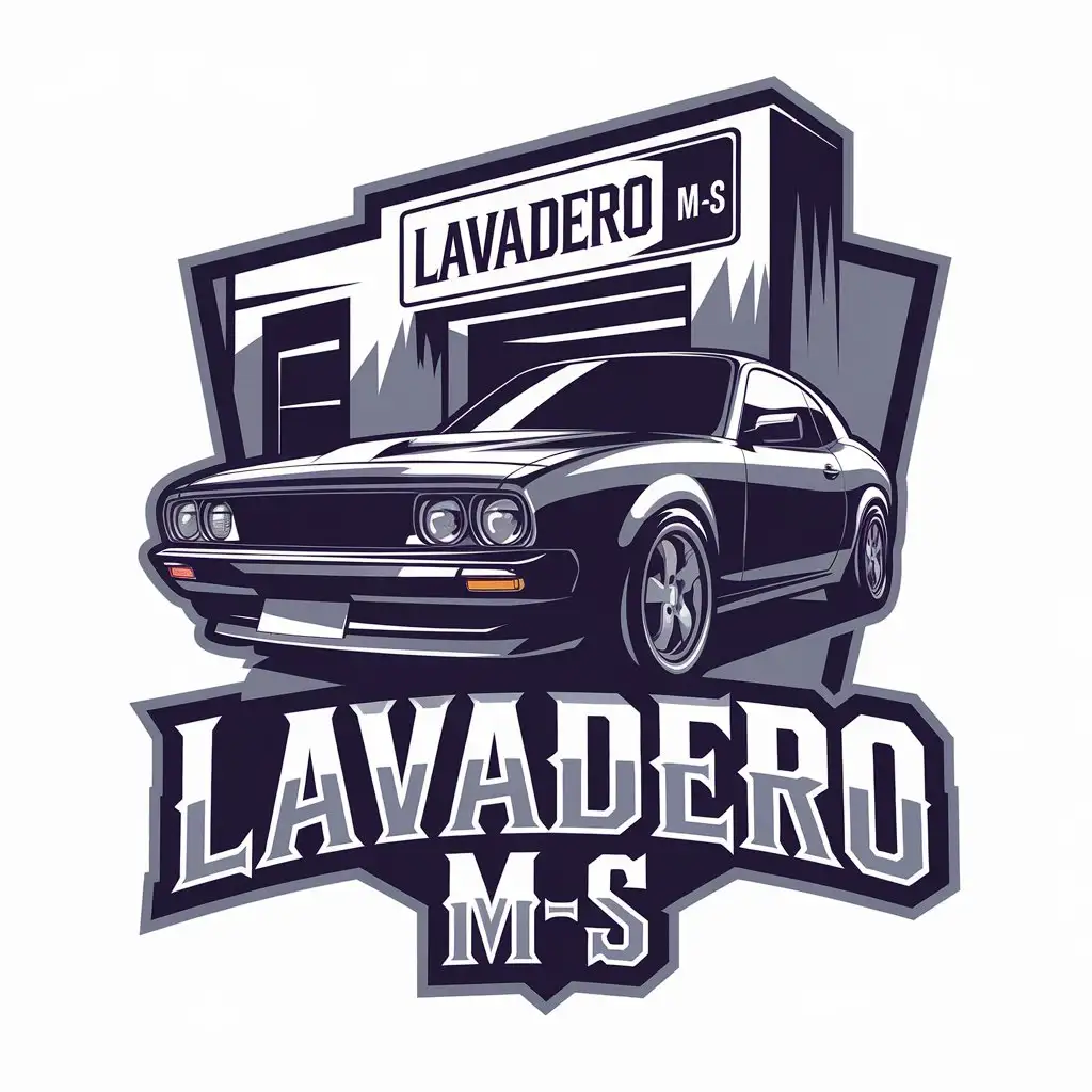 a vector logo design,with the text "Lavadero M-S", main symbol:Because your car deserves the best.,Moderate,be used in Automotive industry,clear background