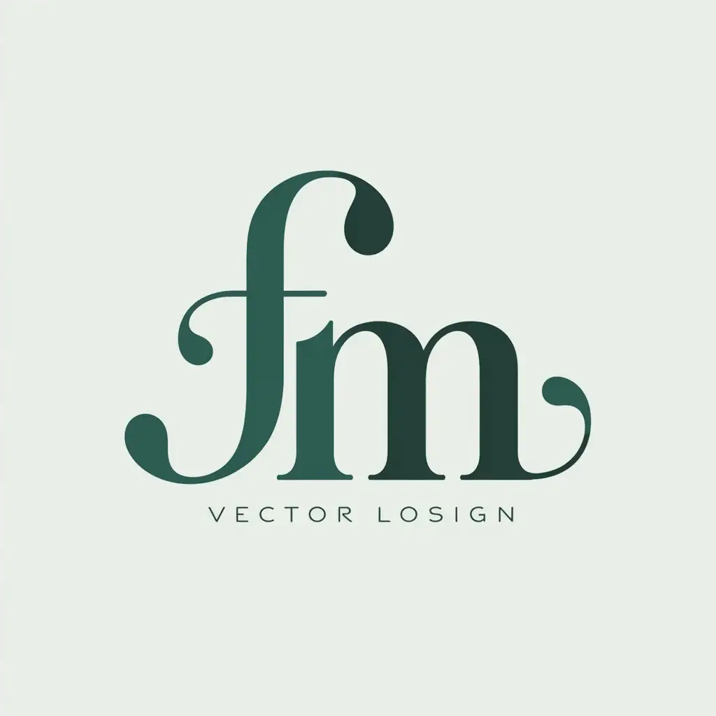 LOGO Design for FM Minimalist Elegant Flowing Font with Soft Blues and Greens for Psychology Practice