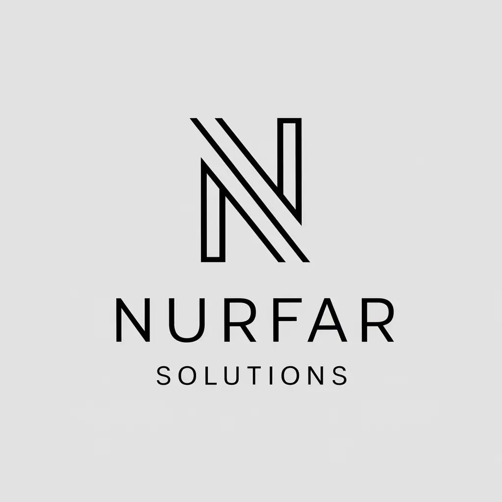 LOGO Design For NurFar Solutions Minimalistic NF Symbol for Technology Industry