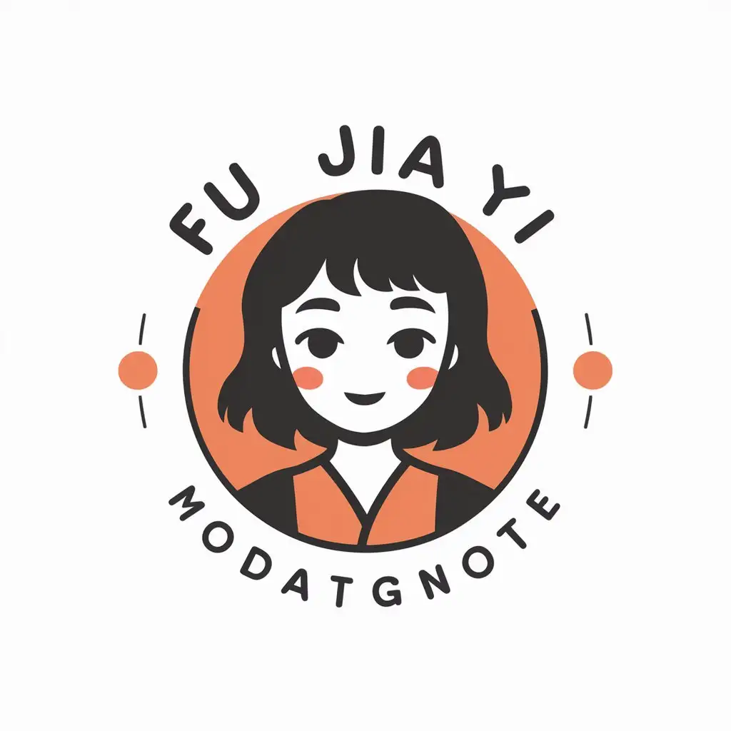 a vector logo design,with the text "Fu Jia Yi", main symbol:girl anime,Moderate,clear background