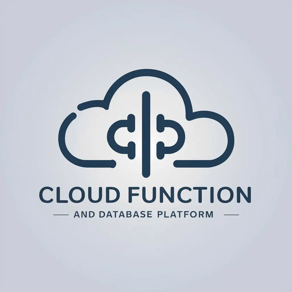 a vector logo design,with the text "cloud function and database platform", main symbol:Function & Database,Moderate,be used in Internet industry,clear background