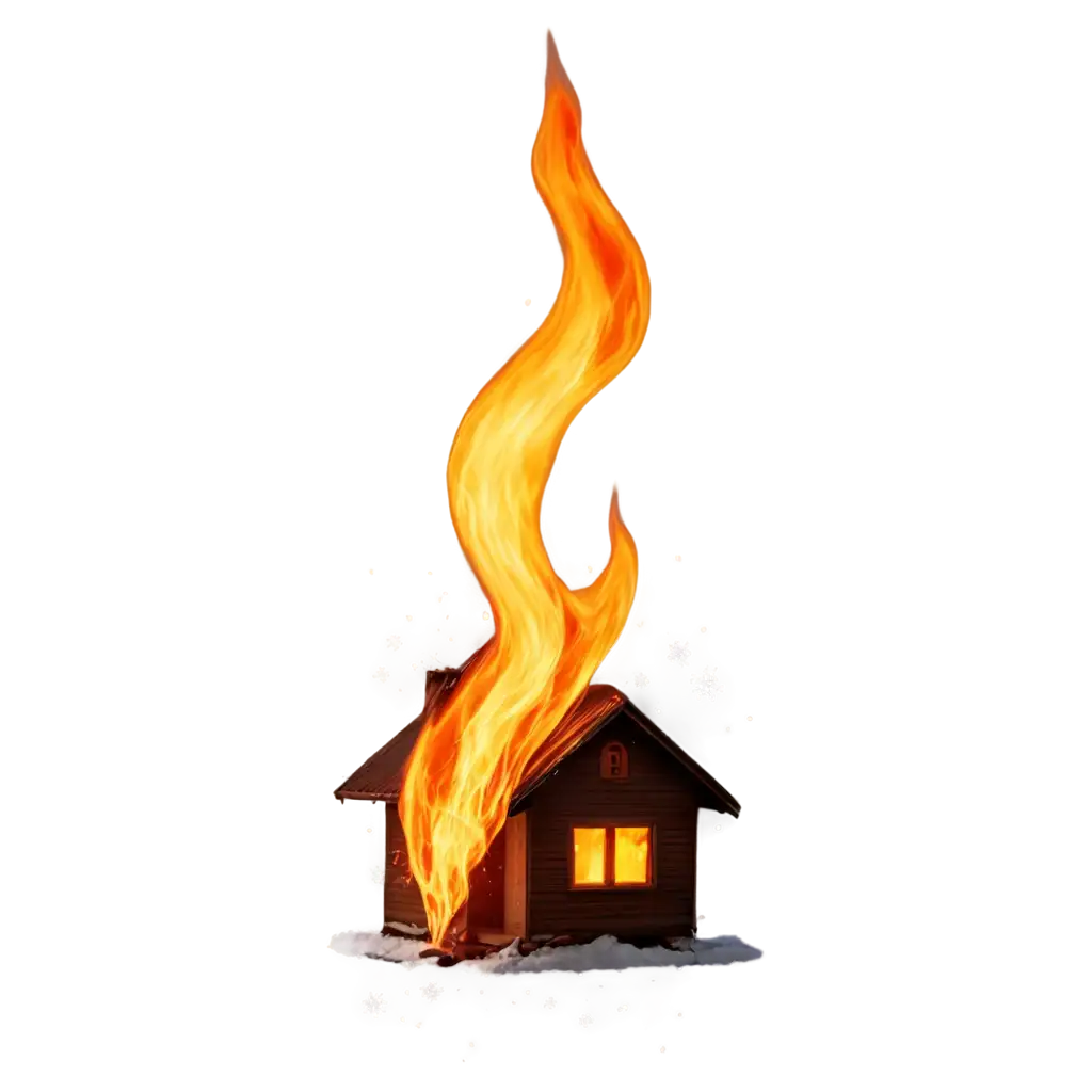 Burning-House-with-Snowflake-Logo-PNG-Symbolizing-Resilience-and-Serenity