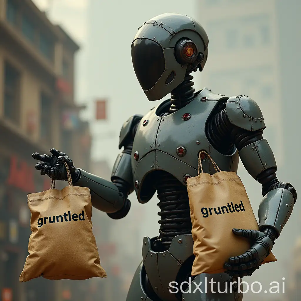 Friendly-Robot-Distributing-Gruntled-Bags