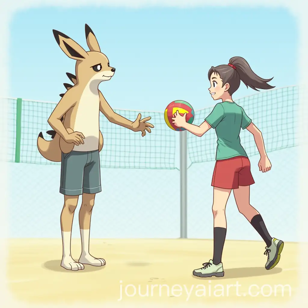 Paldea-Pokmon-Playing-Volleyball-with-Sacha-and-Go