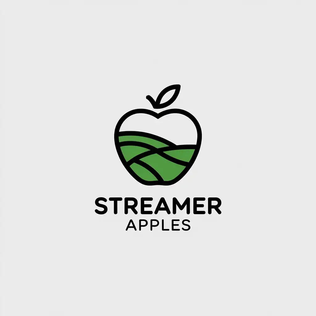 a vector logo design,with the text "  Streamer apples", main symbol:apple,Minimalistic,be used in Retail industry,clear background