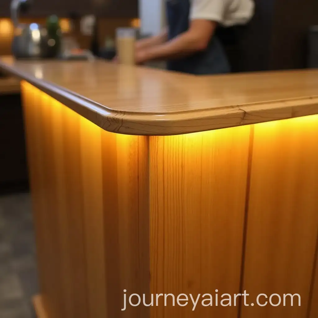 Wooden-Caf-Counter-with-Curved-Top-and-Glowing-LED-Light-Border