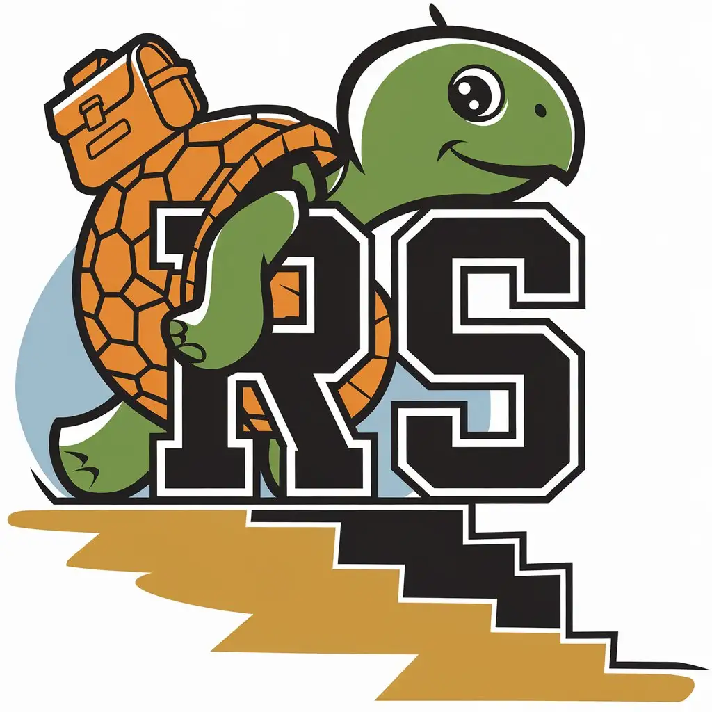 a vector logo design,with the text "Rs", main symbol:Jenny turtle,Moderate,be used in Internet industry,clear background