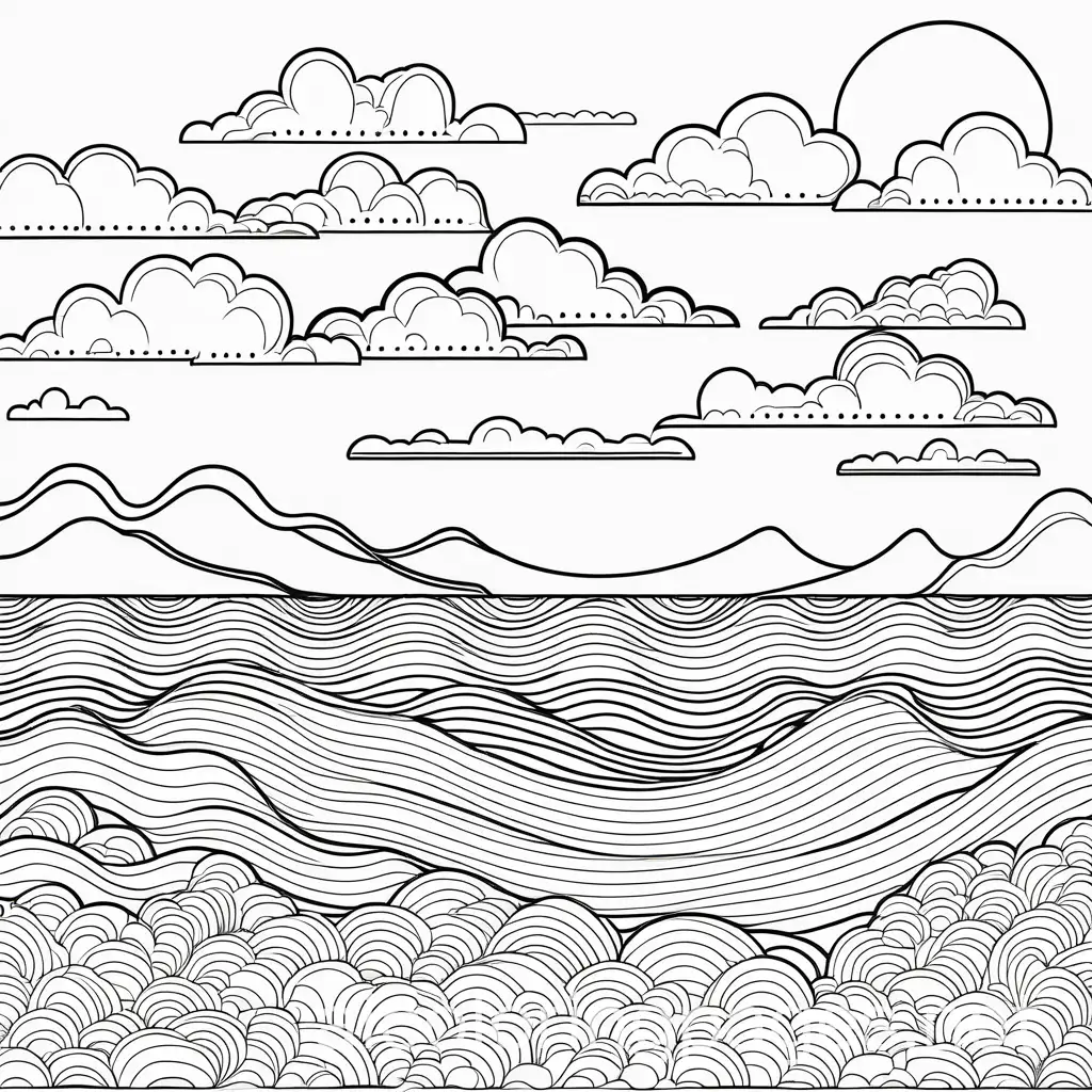 Bold-and-Easy-Sea-of-Clouds-Coloring-Page