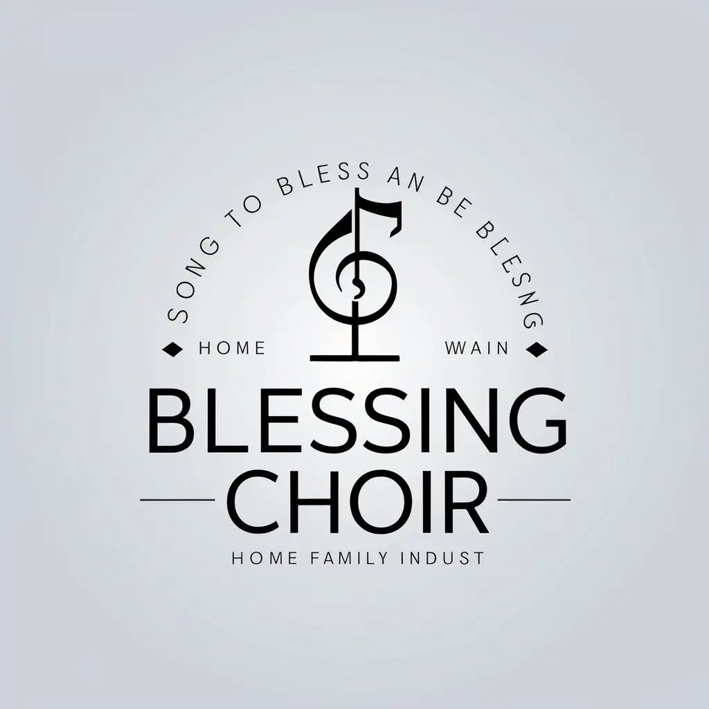 LOGO Design For Blessing Choir Minimalistic Song Symbol in Home Family Industry