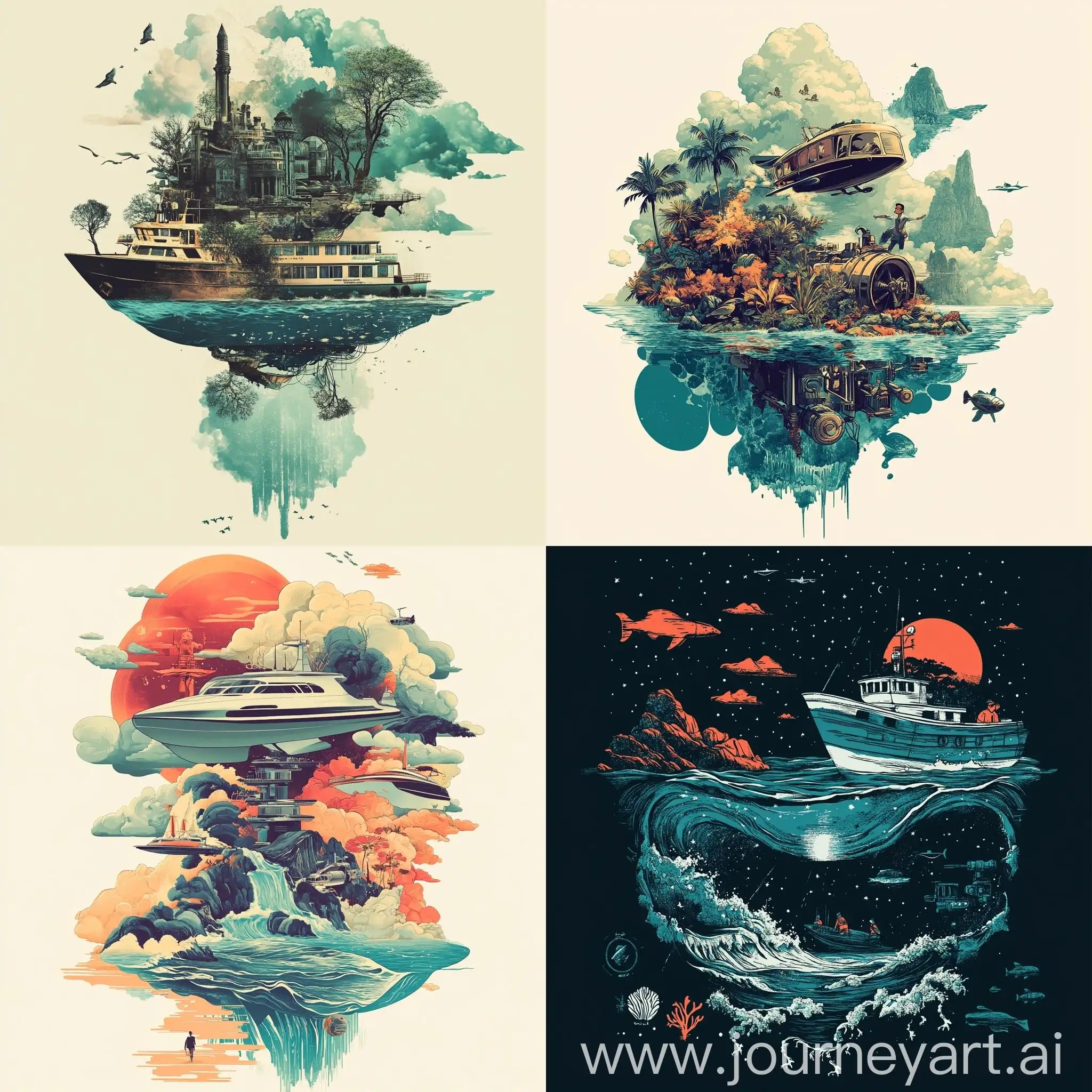 Travel-TShirts-Design-with-People-Machines-Nature-and-Sea