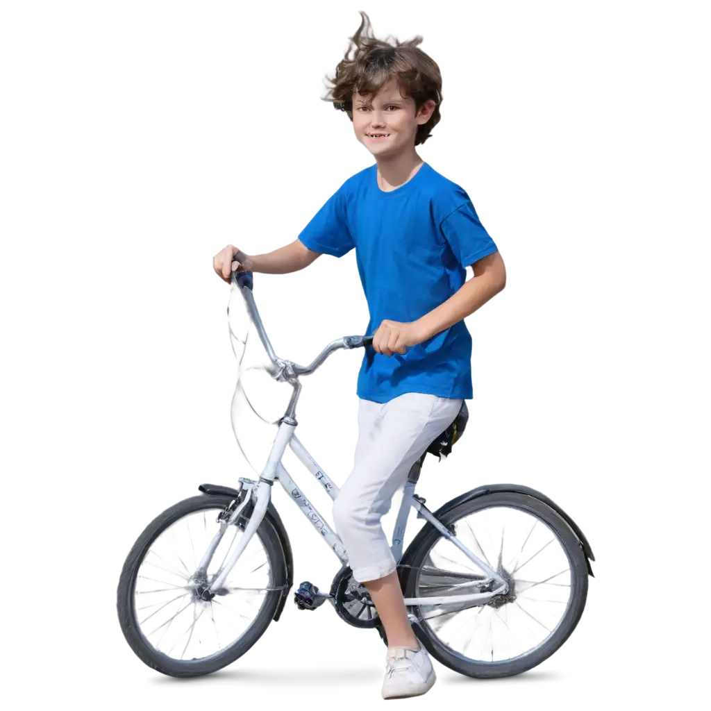 Happy-11YearOld-French-Boy-Riding-Bike-in-Paris-with-Cat-PNG-Image