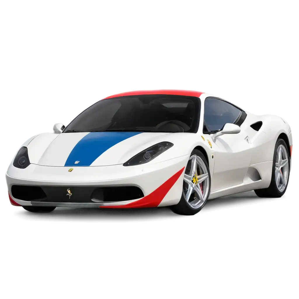 PNG-Image-of-a-Ferrari-in-Red-Blue-and-White-Captivating-Automotive-Art