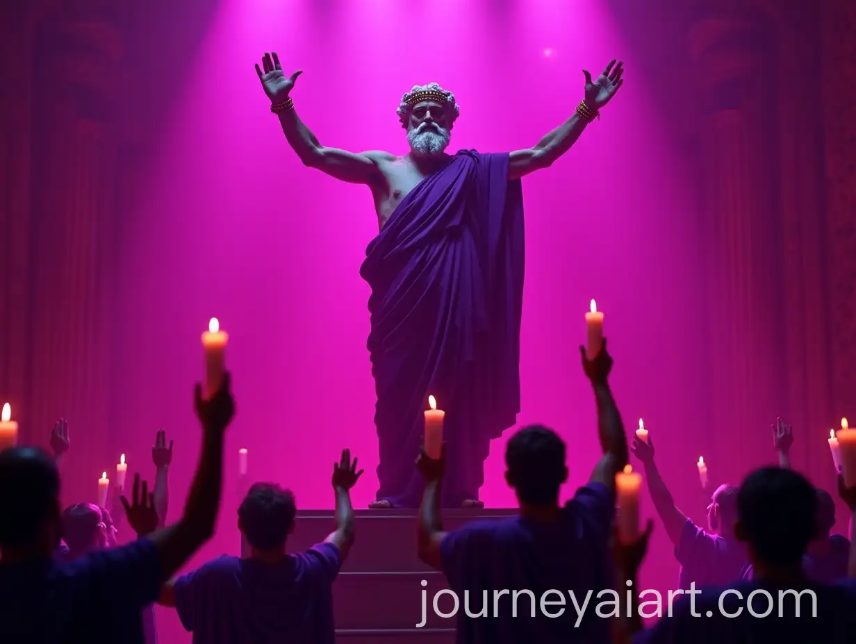 Socrates-Celebrating-a-Roman-Triumph-in-Magenta-Neon-Glow
