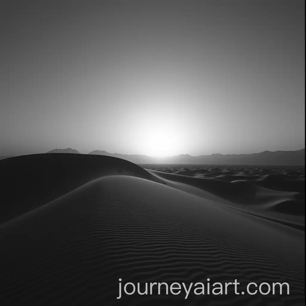 Black-and-White-Desert-MirageAI-Image-Prompt-Expansion-at-Dusk
