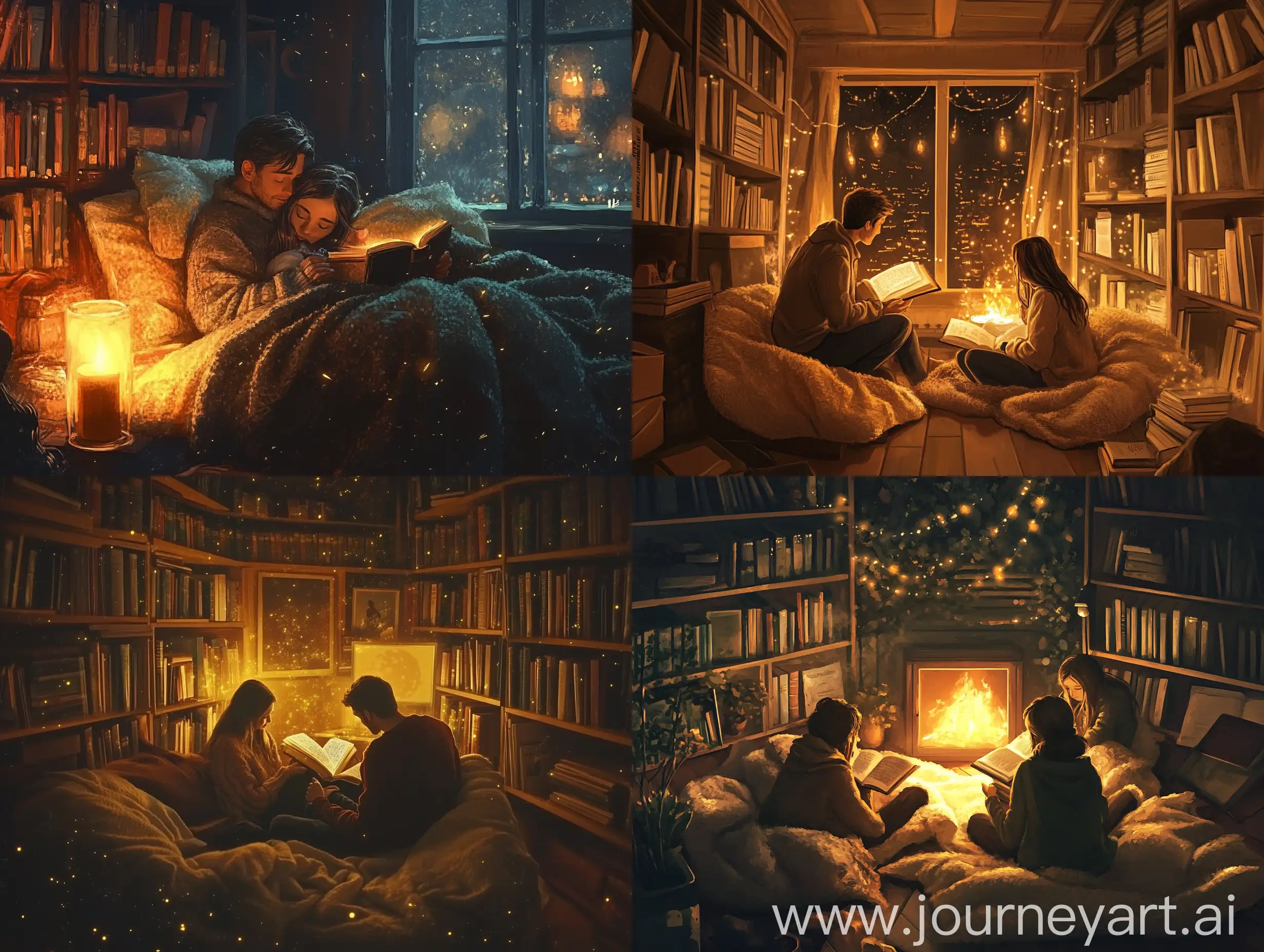 Storytelling-in-Cozy-Atmosphere-with-Soft-Blankets-and-Old-Books