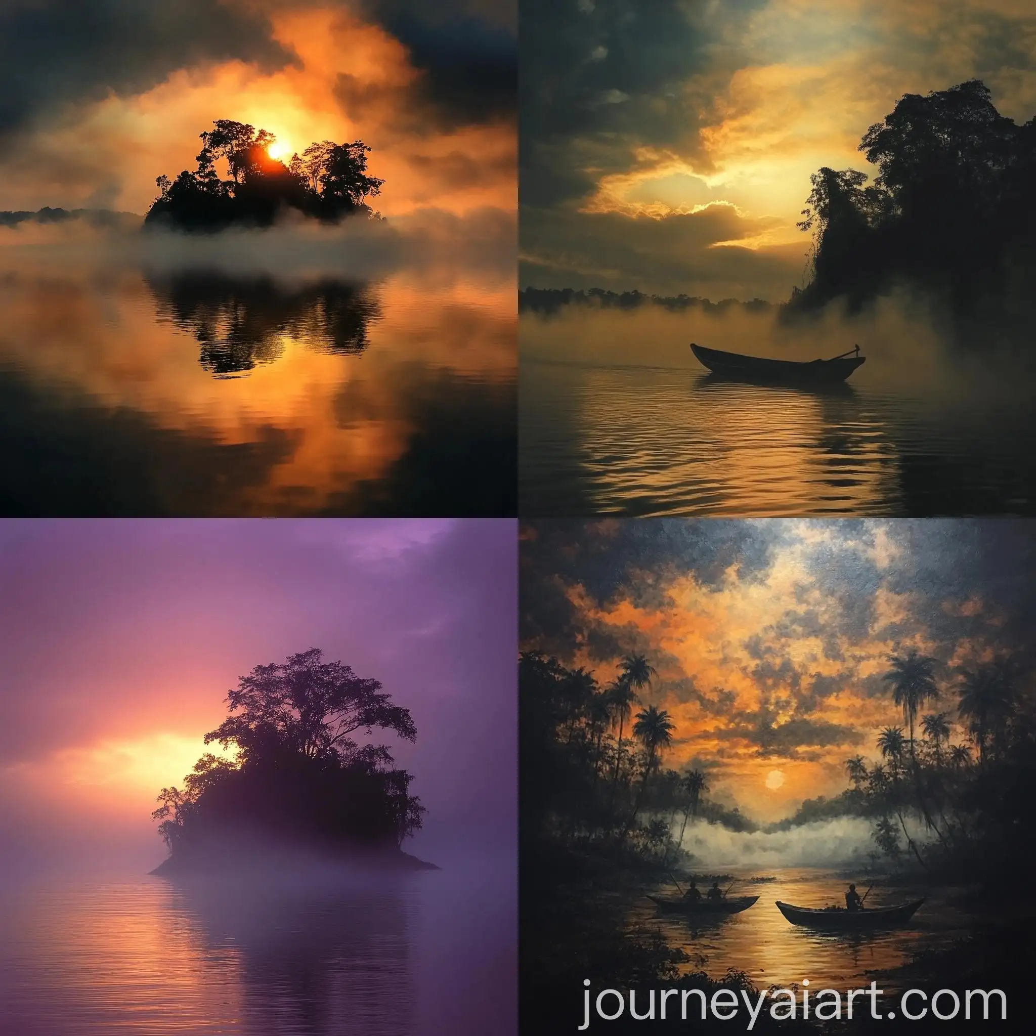 Mysterious-Sunset-Over-Kalimantan-Island-in-Ominous-Fog