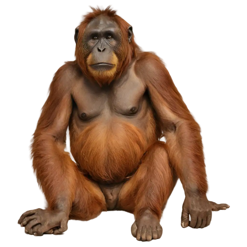 Orangutan-with-Sad-Face-PNG-A-Symbol-of-Wildlife-Emotion