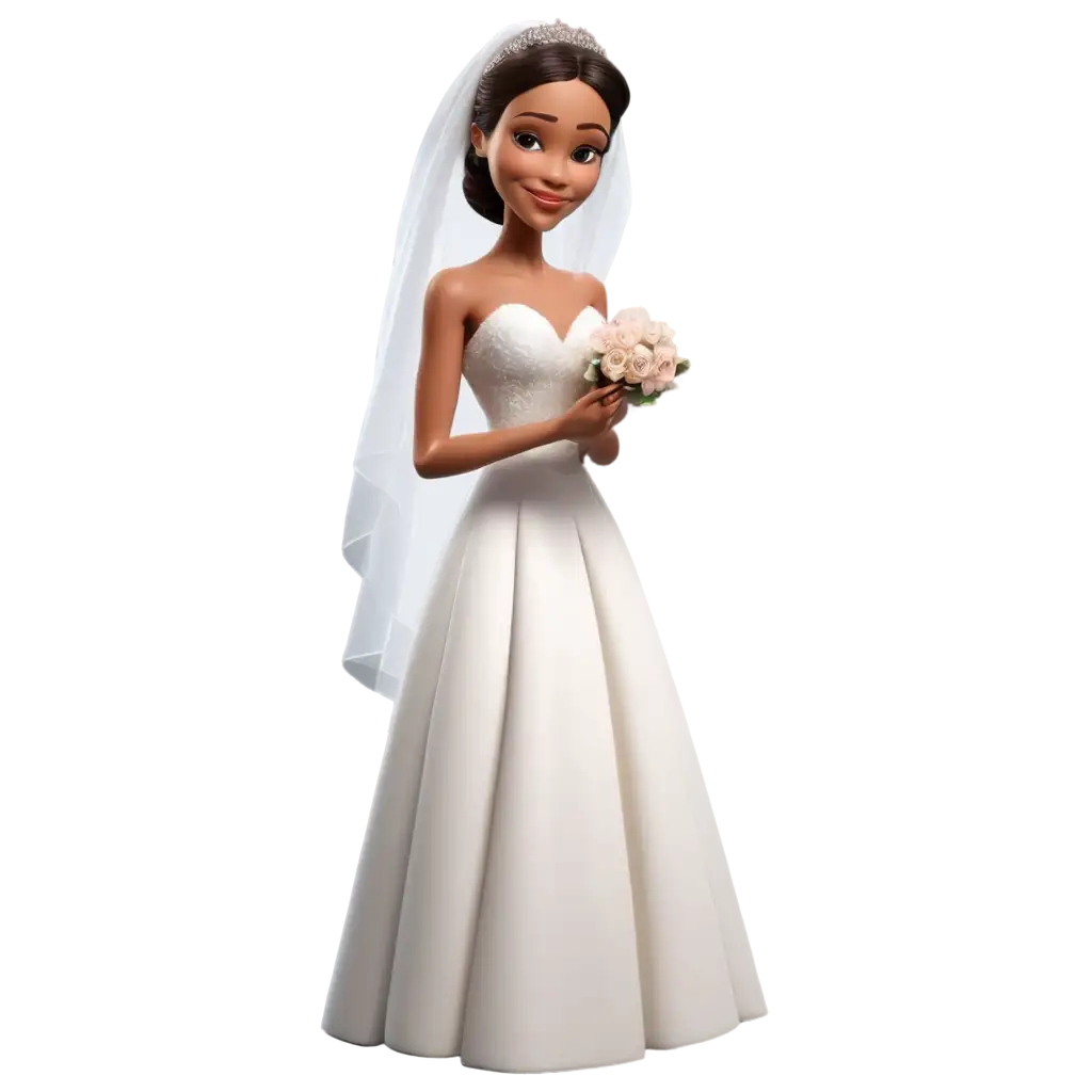 Catholic-Bride-Caricature-PNG-in-White-Bridal-Gown-Stunning-Digital-Art