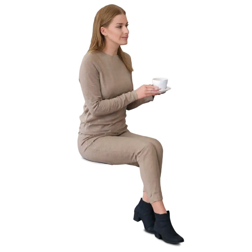 PNG-Image-of-Woman-Having-Coffee-Captivating-Moments-in-High-Clarity