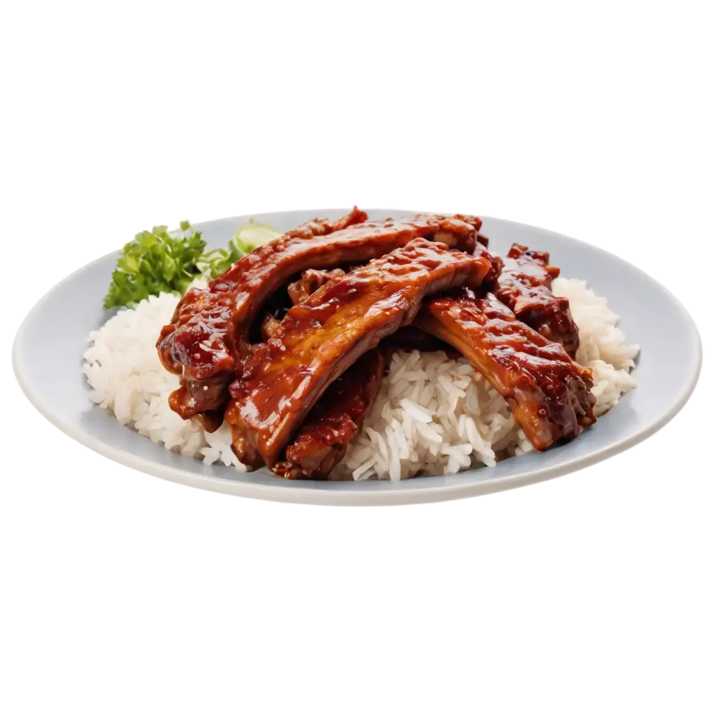 Delicious-Plate-of-Rice-with-Pork-RibsPNG-Image-Usage-Scenarios-PNG-Image-for-Culinary-Visuals