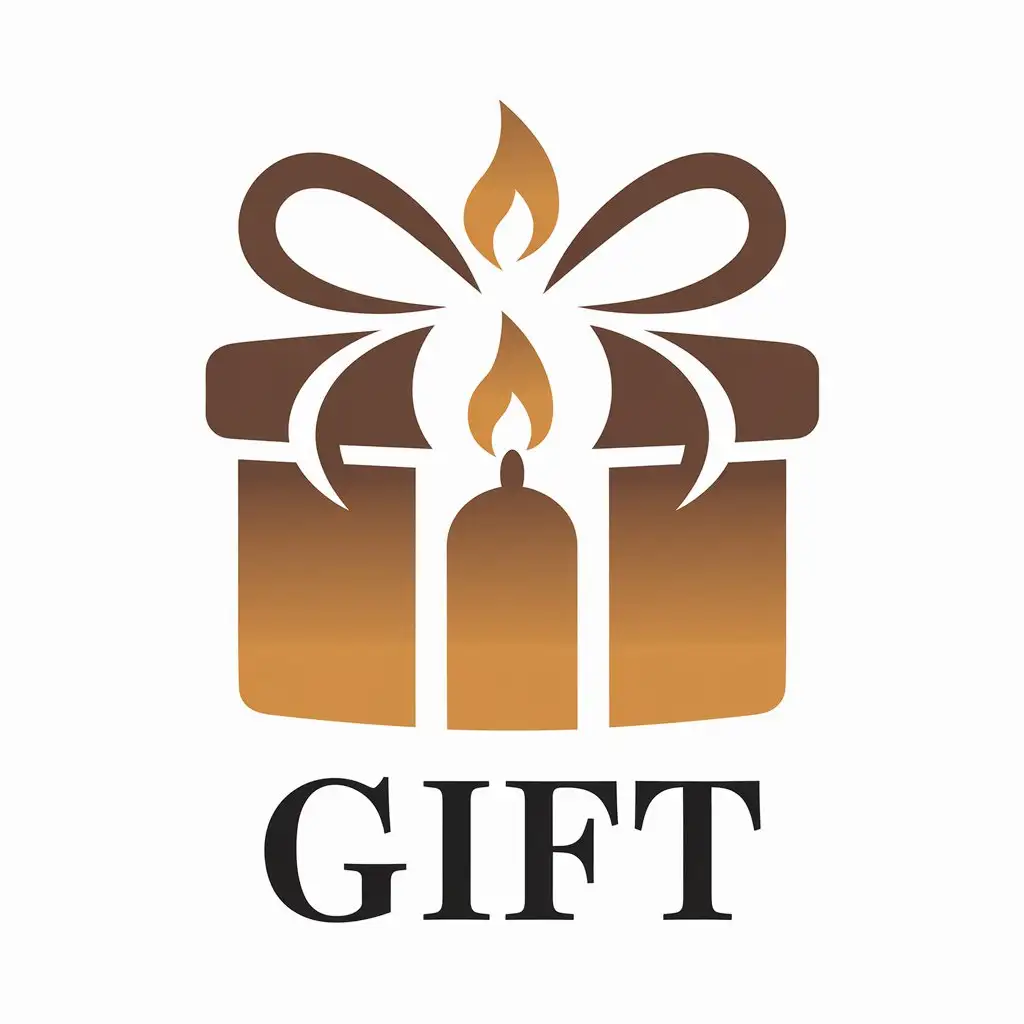 a vector logo design,with the text "Gift", main symbol:candle,Moderate,be used in Events industry,clear background