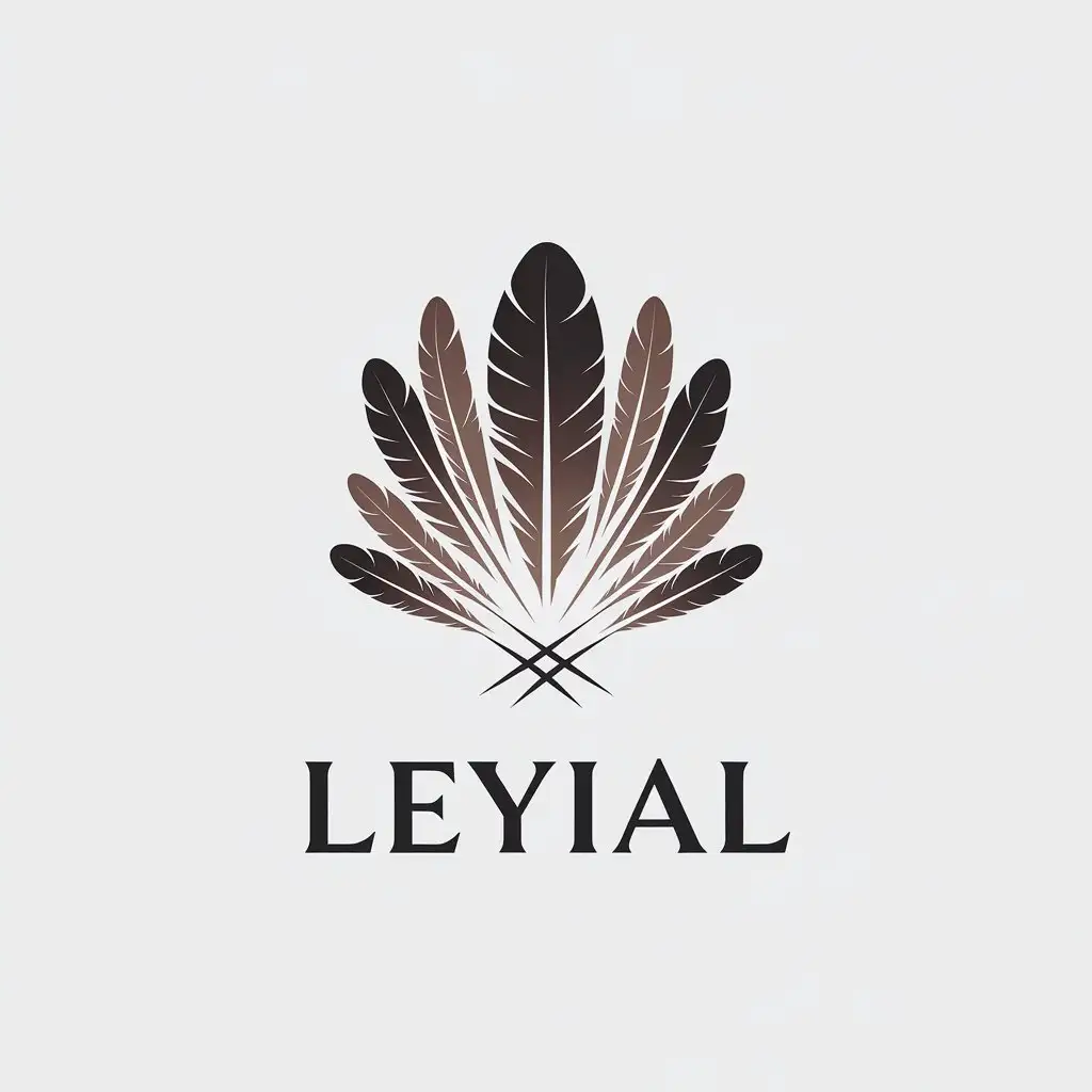 a vector logo design,with the text "leyial", main symbol:feathers,Minimalistic,be used in Retail industry,clear background