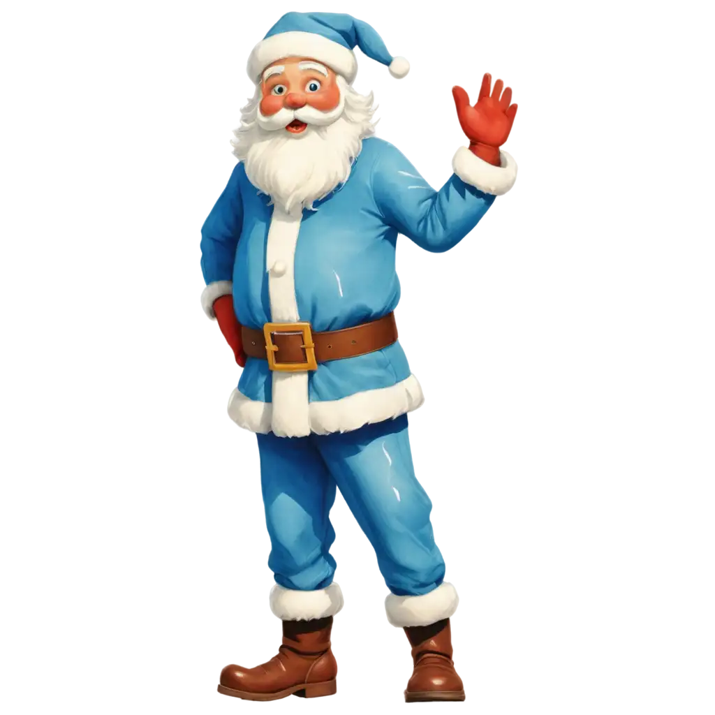 Cartoon-Santa-Wearing-a-Blue-Outfit-HighQuality-PNG-Image-for-Versatile-Use