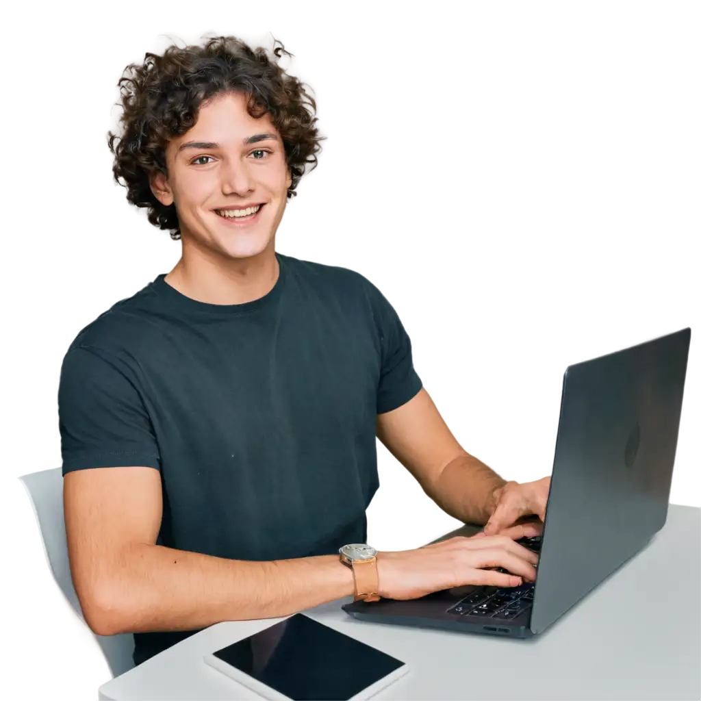 PNG-Image-of-a-20-to-22-Year-Old-Boy-Working-on-Laptop-and-Smiling