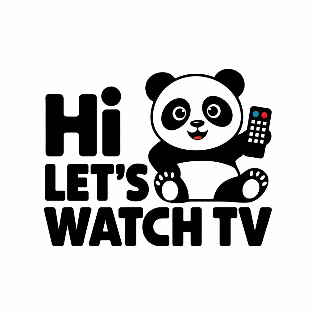 LOGO Design for hi lets watch tv Panda Symbol with Moderate Style and Clear Background