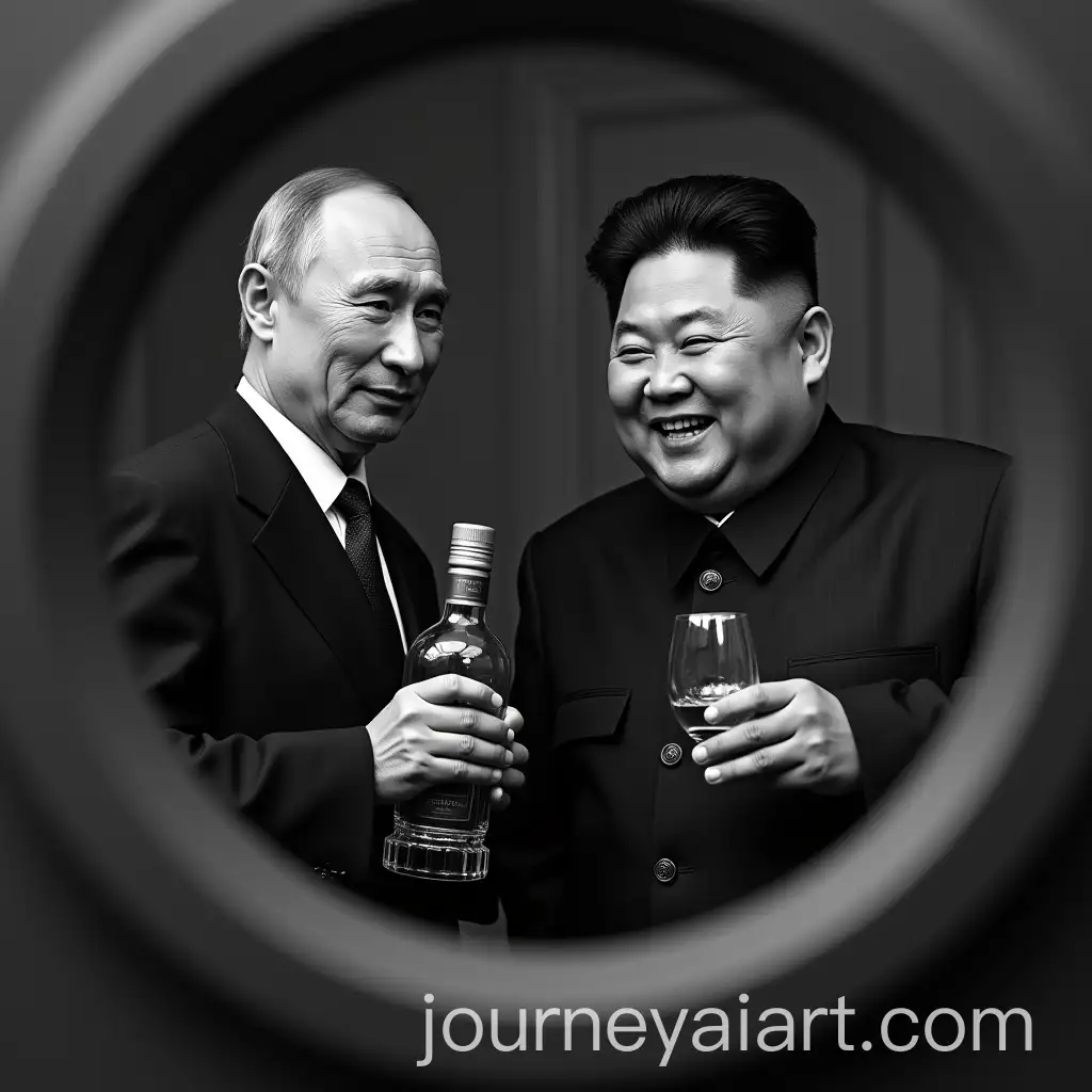 Putin-and-Kim-JongUn-Sharing-Whisky-Through-a-Peephole
