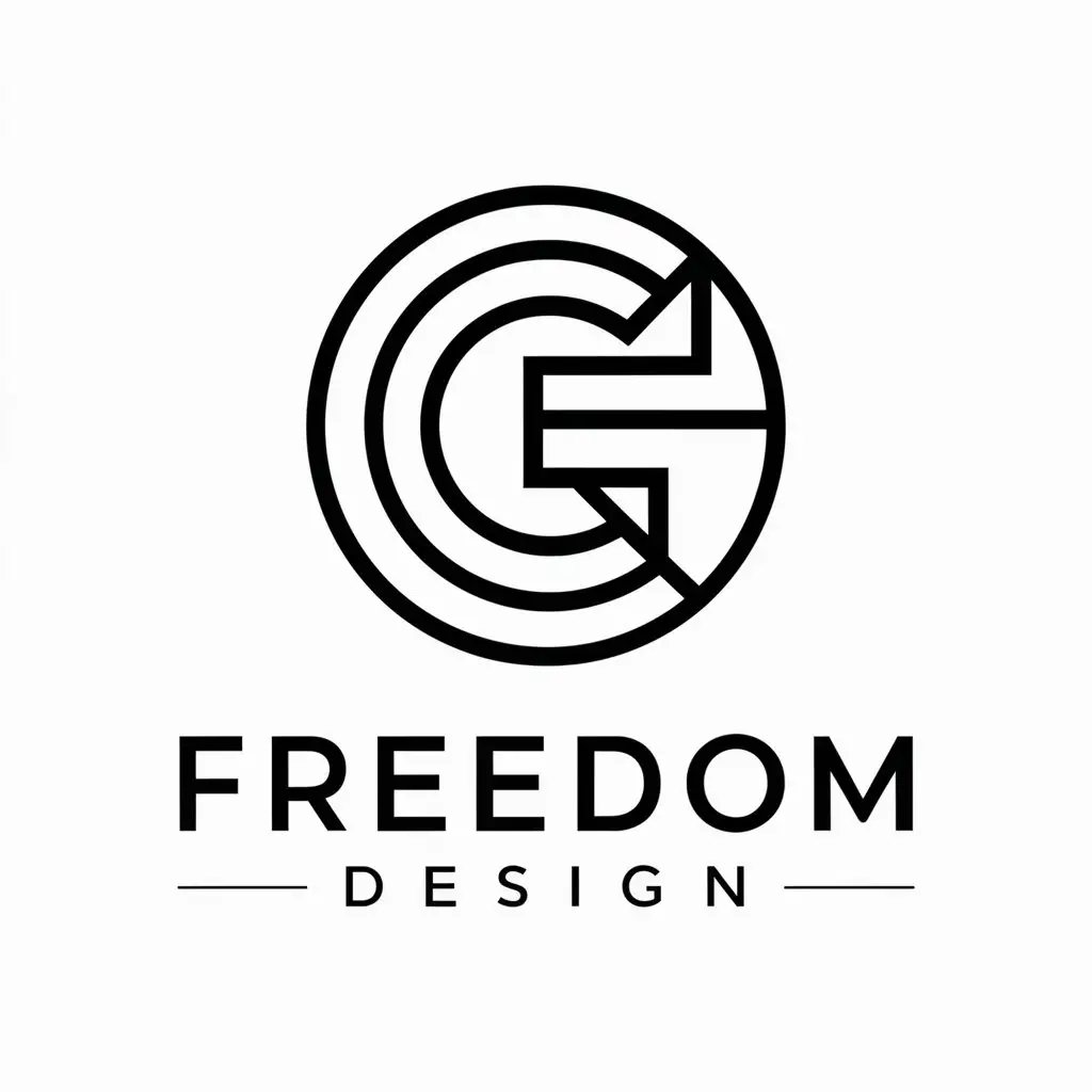 a vector logo design,with the text "Freedom Design", main symbol:Freedom Design,complex,be used in Development of websites industry,clear background