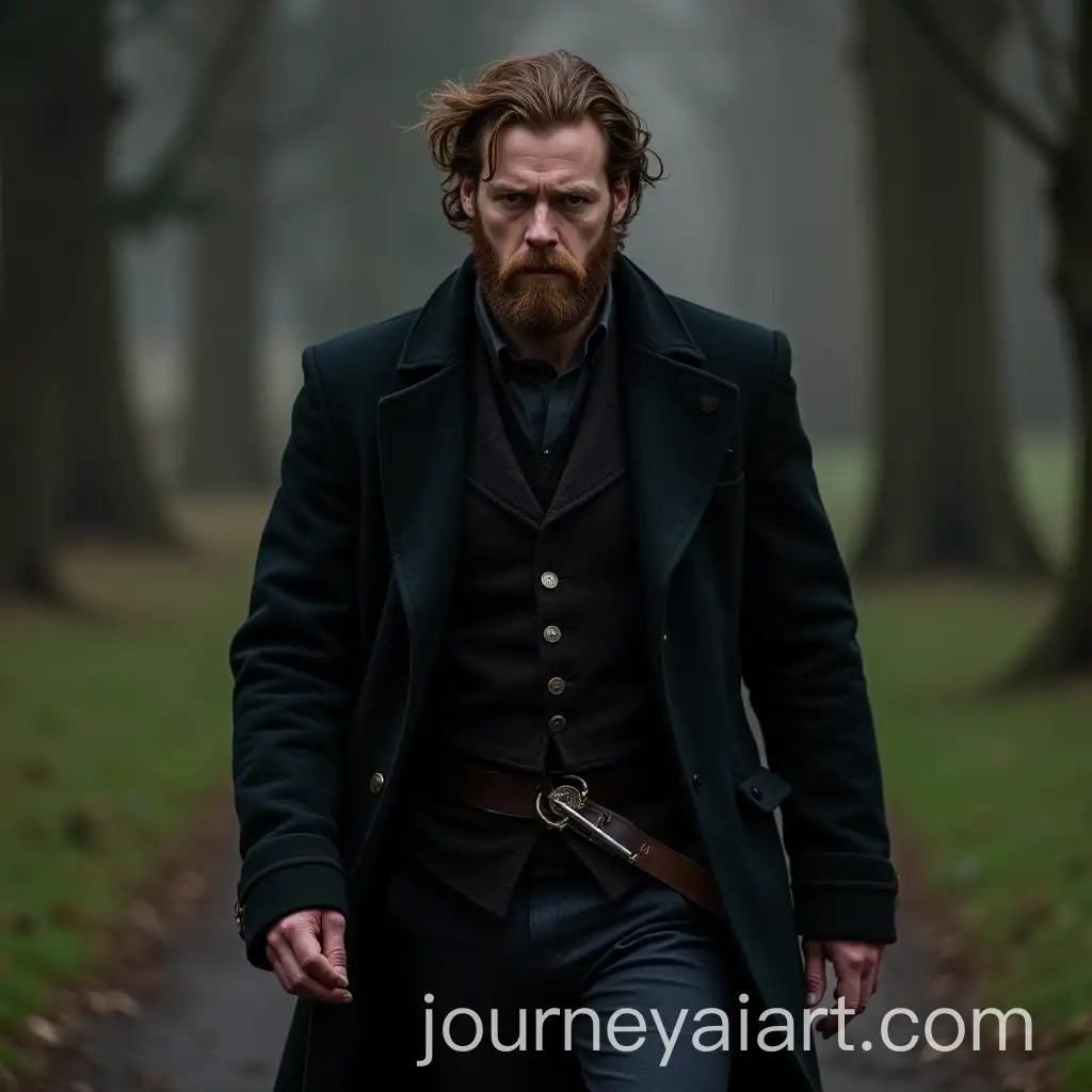 Scottish-Man-with-Dagger-in-Dark-Clothing-Walking